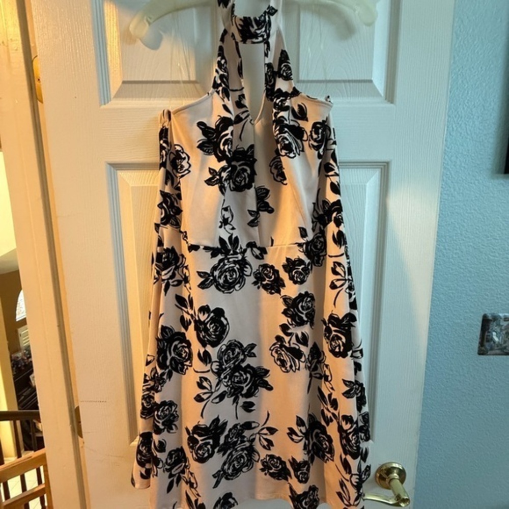 My Michelle Black and Light Pink Floral Dress